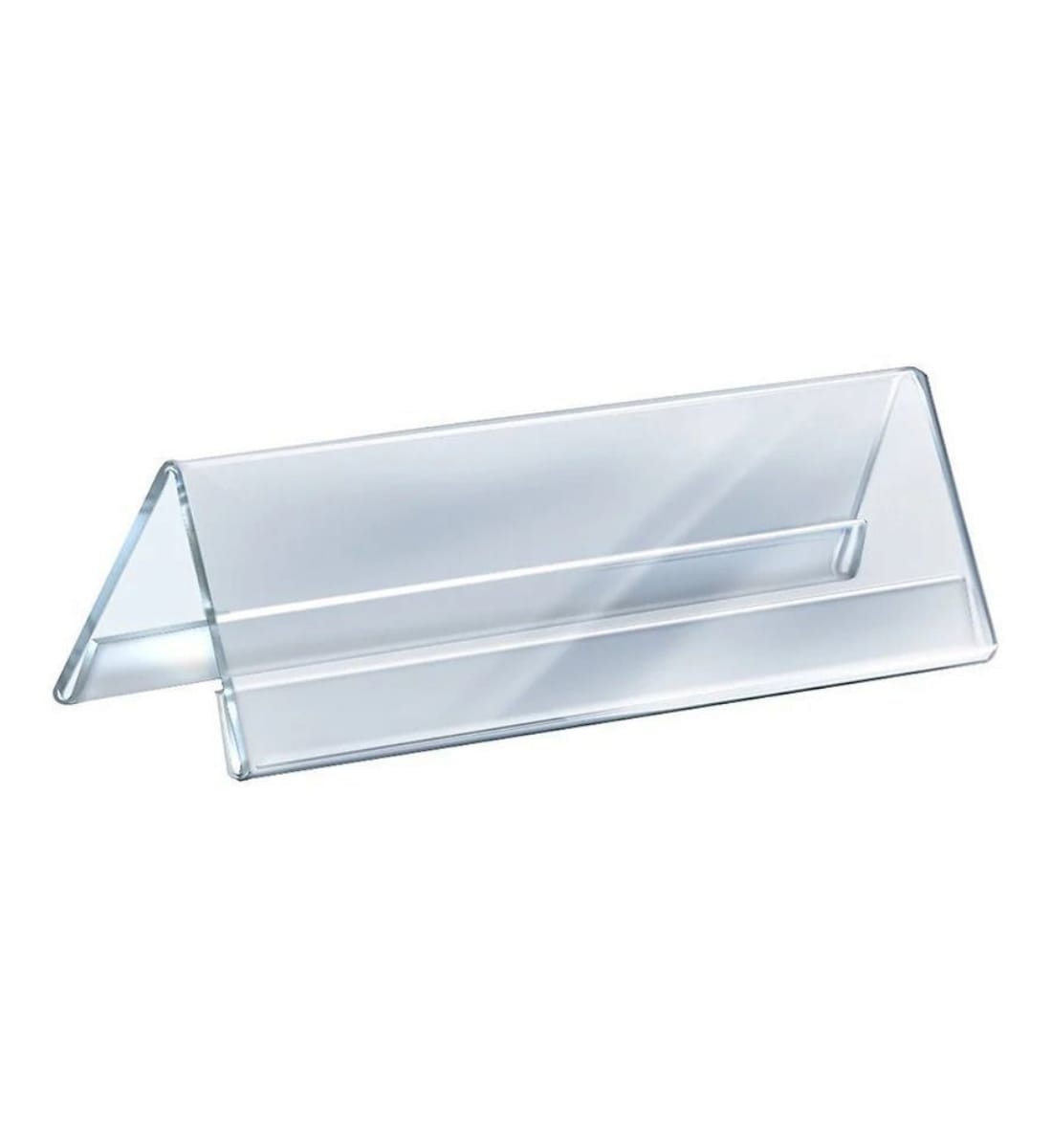 Kebica Acrylic V-Shaped Double-Sided Desk Name Plate Holder 12x2 Inch Clear Table Sign Display Stand